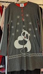 Nena Kalın Panda Desenli Gecelik Elbise