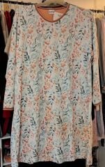 Nena Pamuklu Desenli Düz İnen Gecelik