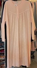 Nena Göğüsten robalı pamuklu uzun kol gecelik