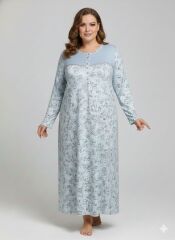 Nena Battal Büyük Beden Robalı Kalın Gecelik