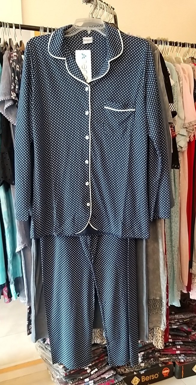 Nena CALİN 14197 Kadın Önden Düğmeli Yakalı Pijama