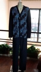 NENA %100 Pamuklu Kalın Penye Önden Düğmeli Pijama