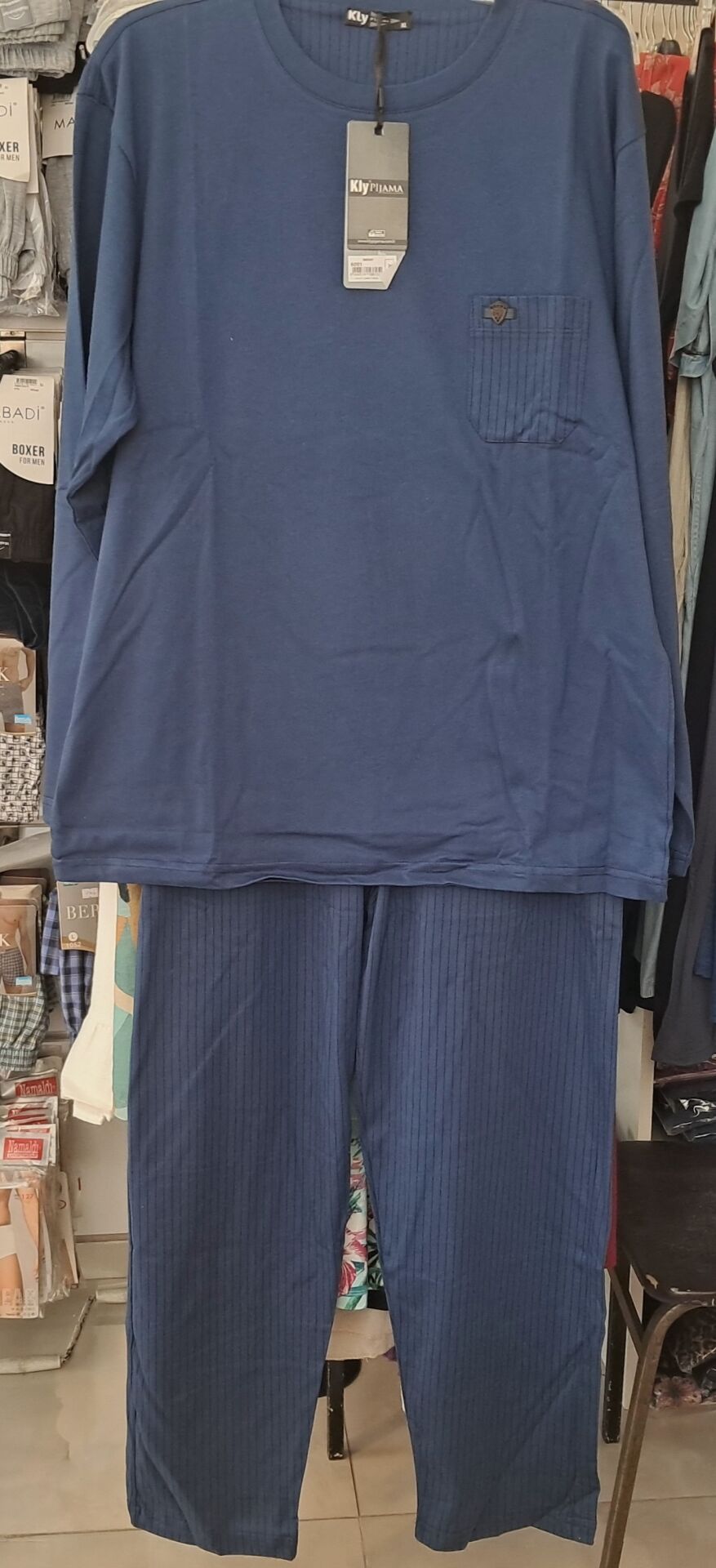 KLY Erkek Pamuklu Midi Yaka Pijama