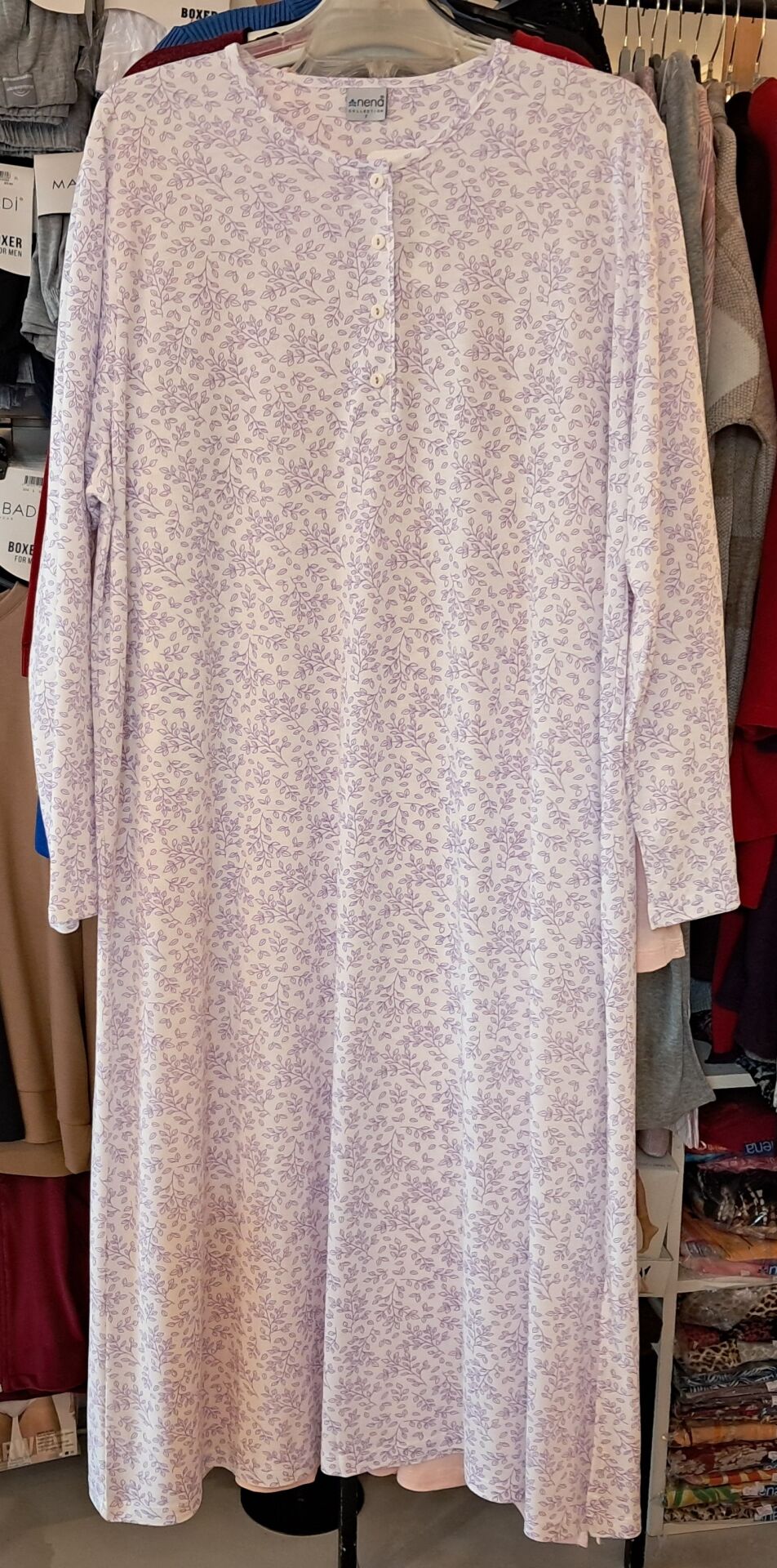 Nena  Uzun Kol Pamuklu Gecelik